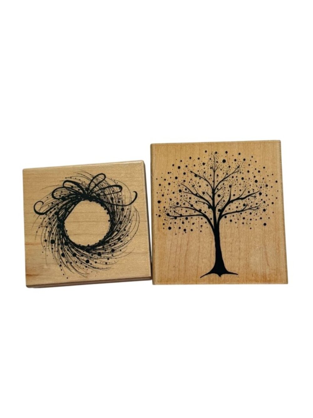 Penny Black 2 Pc Wooden Rubber Stamp Lot-'Fantasy'&'Adomment'-GUC